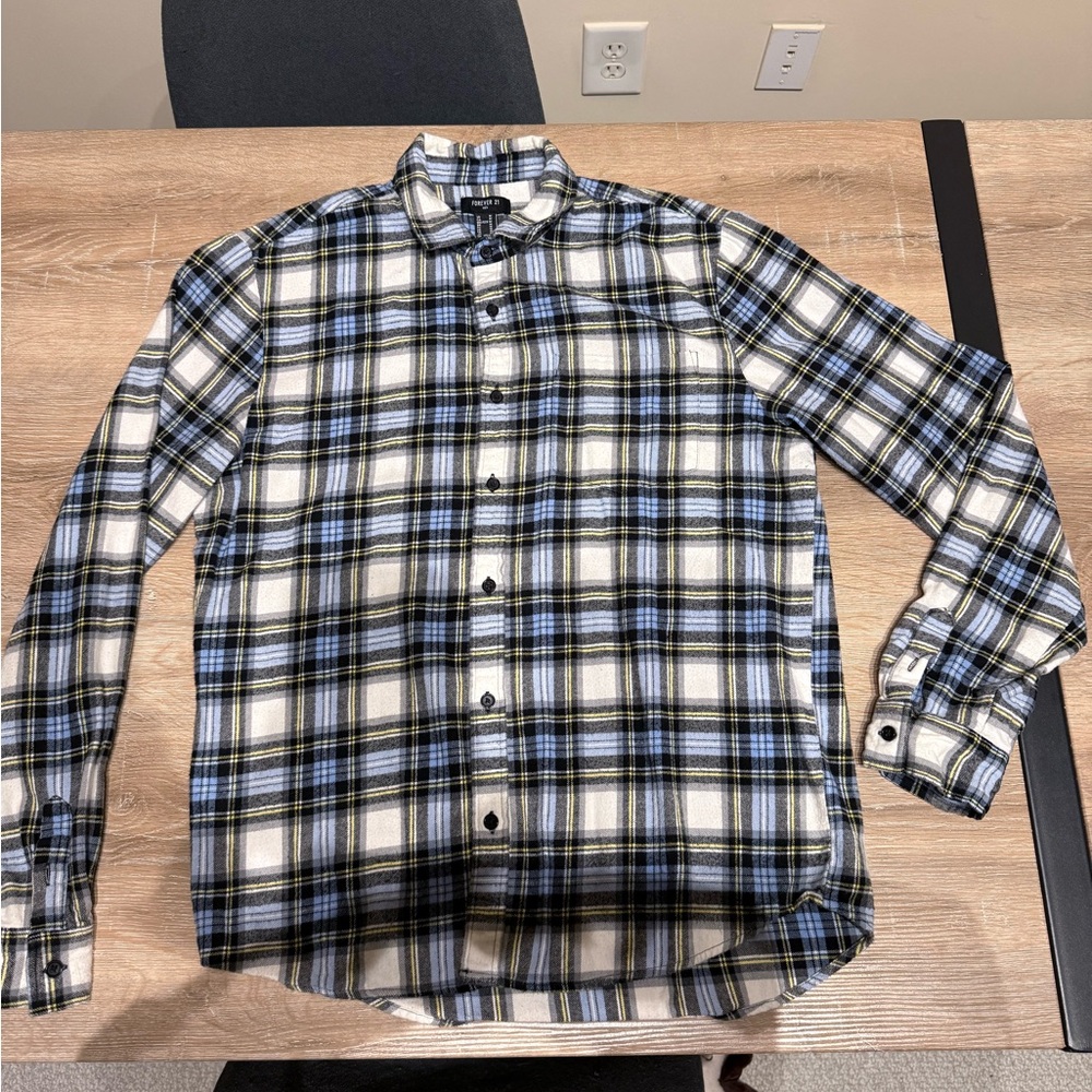 Forever 21 Black and Blue Checkered Shirt